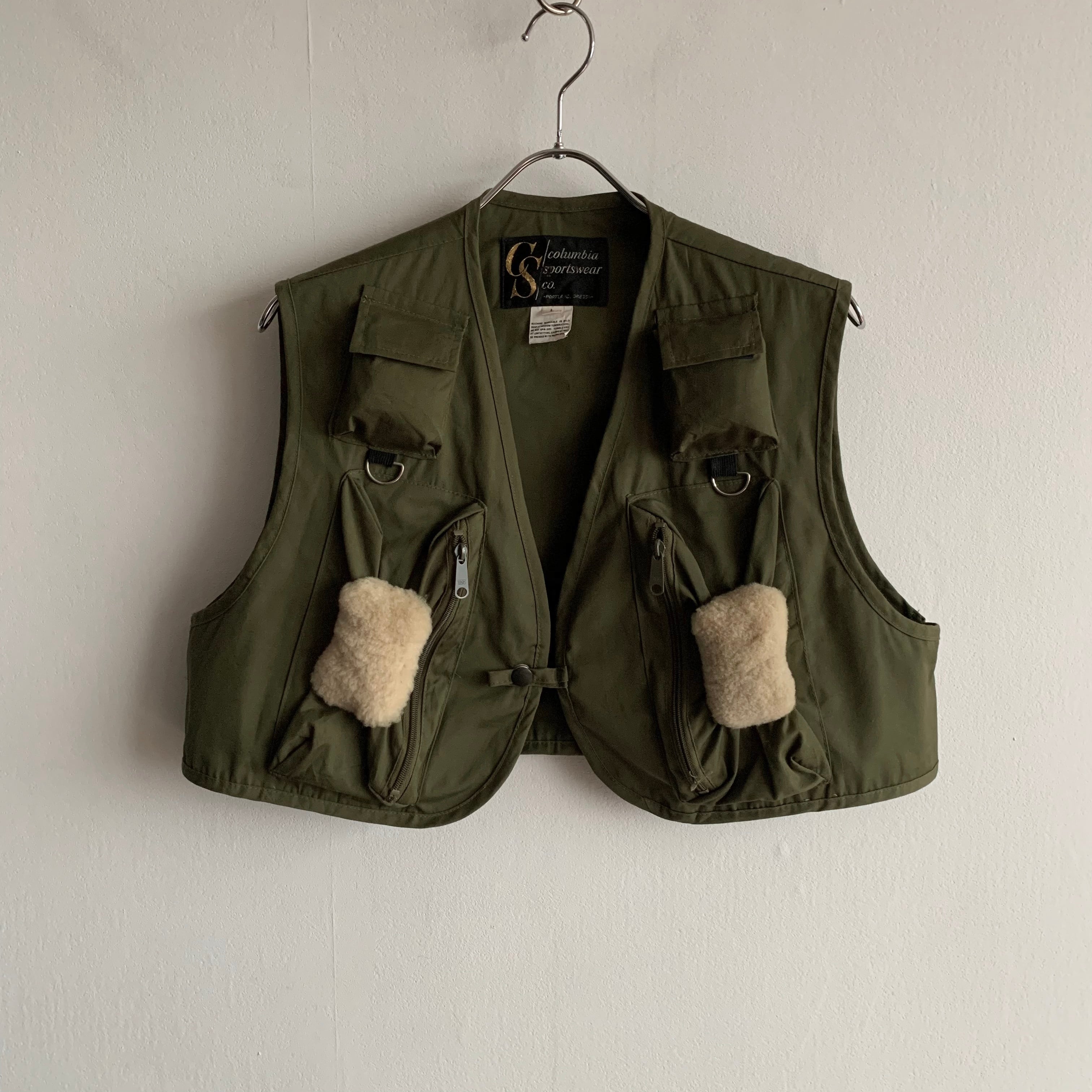 0054 / 1970's Columbia fishing vest オリーブ フィッシングベスト