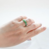 【10号】クリア＆グリーン 翡翠くりぬきリング A貨翡翠 jd_rg2101