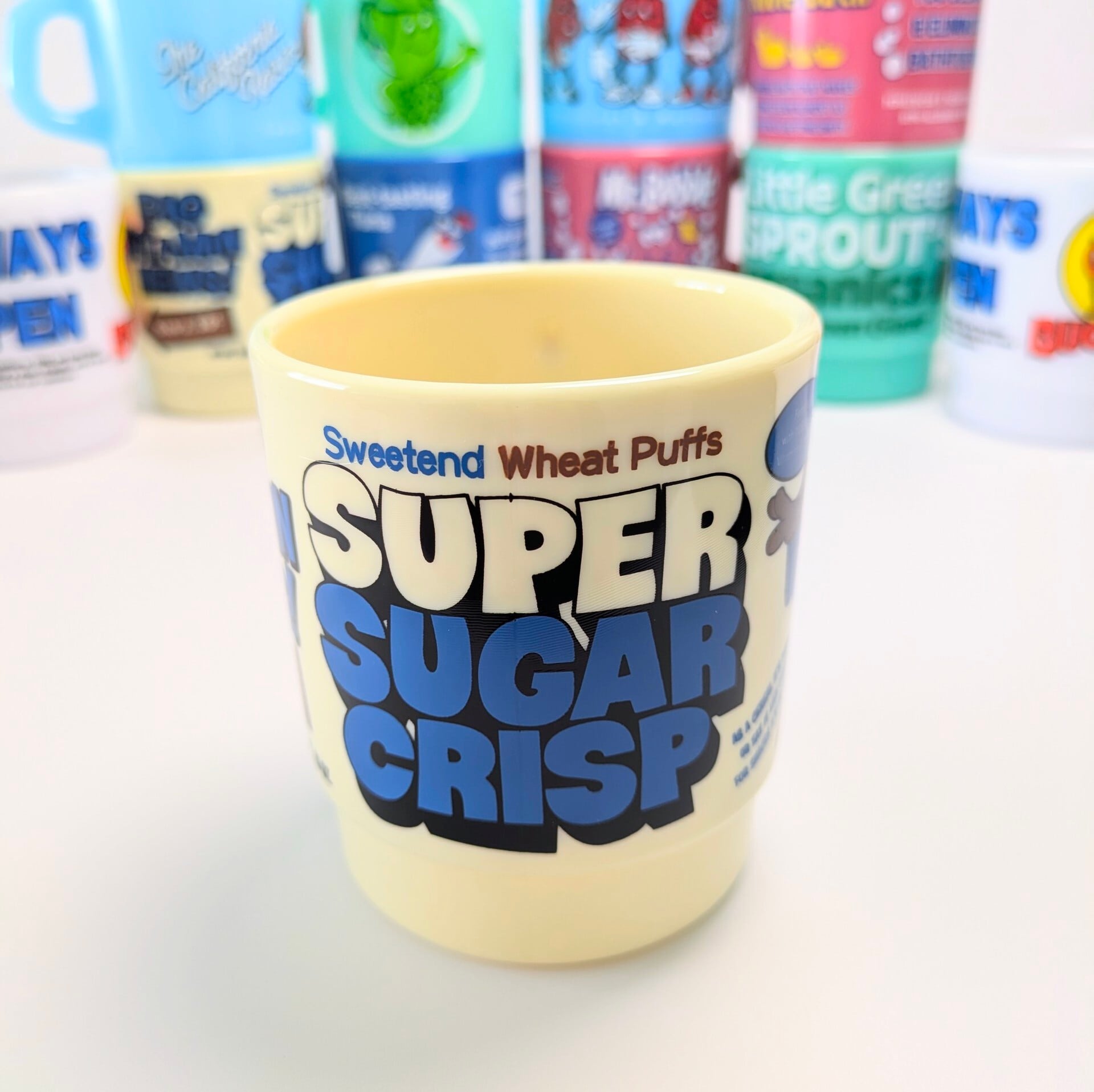 【 STACKING MUG /スタッキングマグ 】 Super Sugar Crisp / SUGAR BEAR / プラカップ / MUG / ミルキーマグ / 積み重ねられるマグ〚アメリカン雑貨 アメトイ〛
