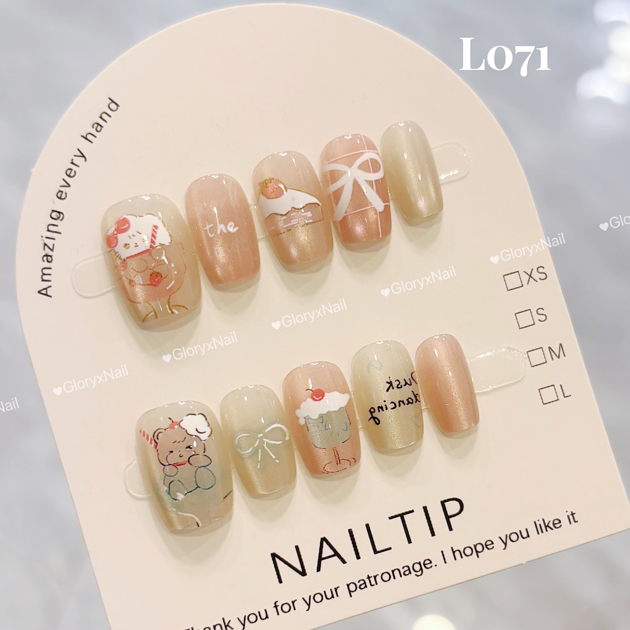 L071 ネイルチップ サイズXS/S/M