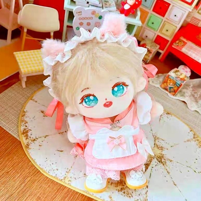 20cmぬい服】メイド服の靴付きセット ゴスロリ ロリータ ブラック