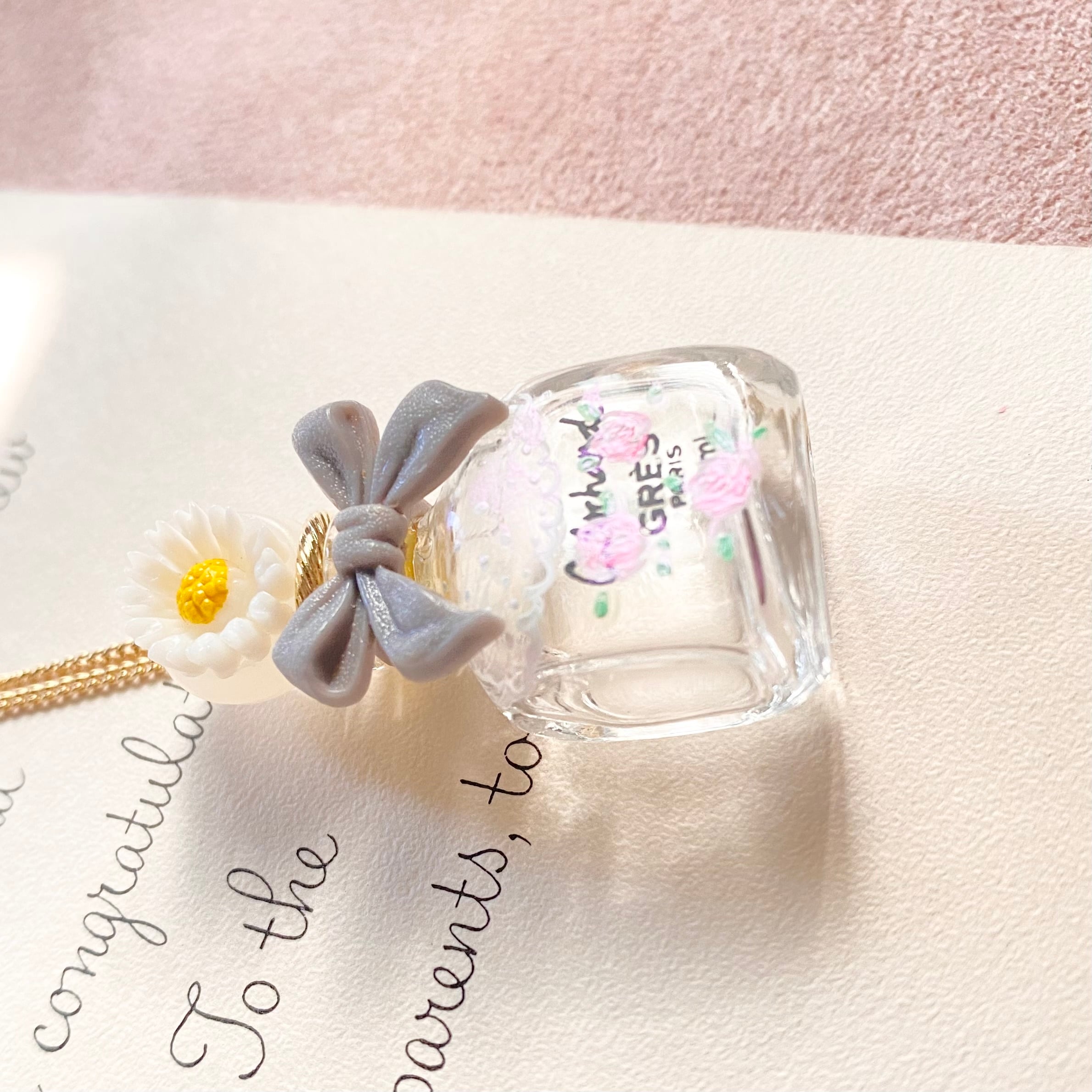 (リトルレディデージー)Hand painted perfume neckless ペイント香水瓶ネックレス