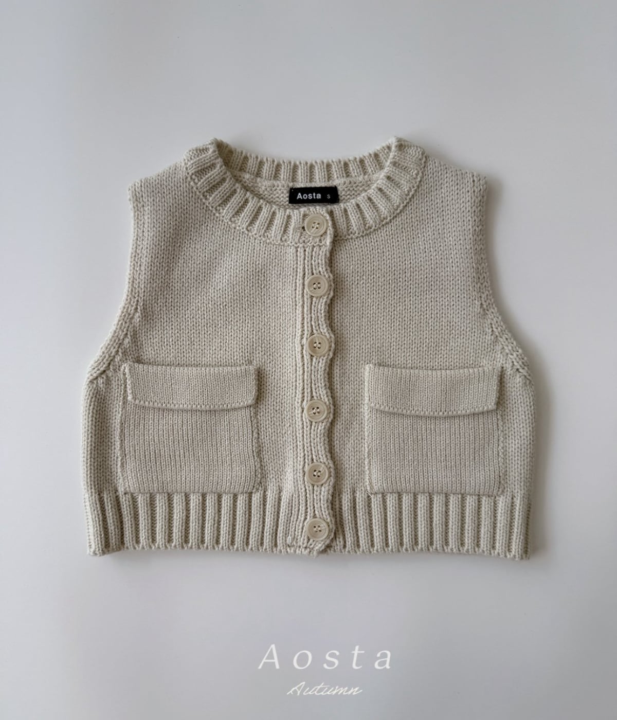 送料無料【予約】/ ニットクッキーベスト / aosta