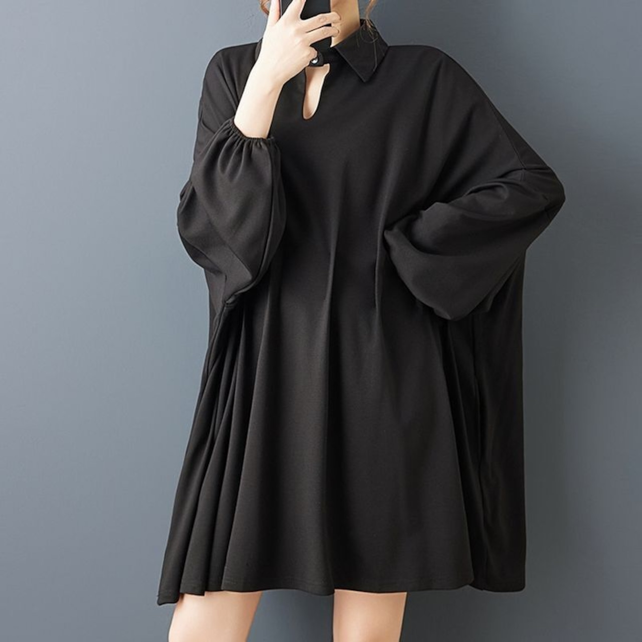 オープンカラー フレア チュニック 00306