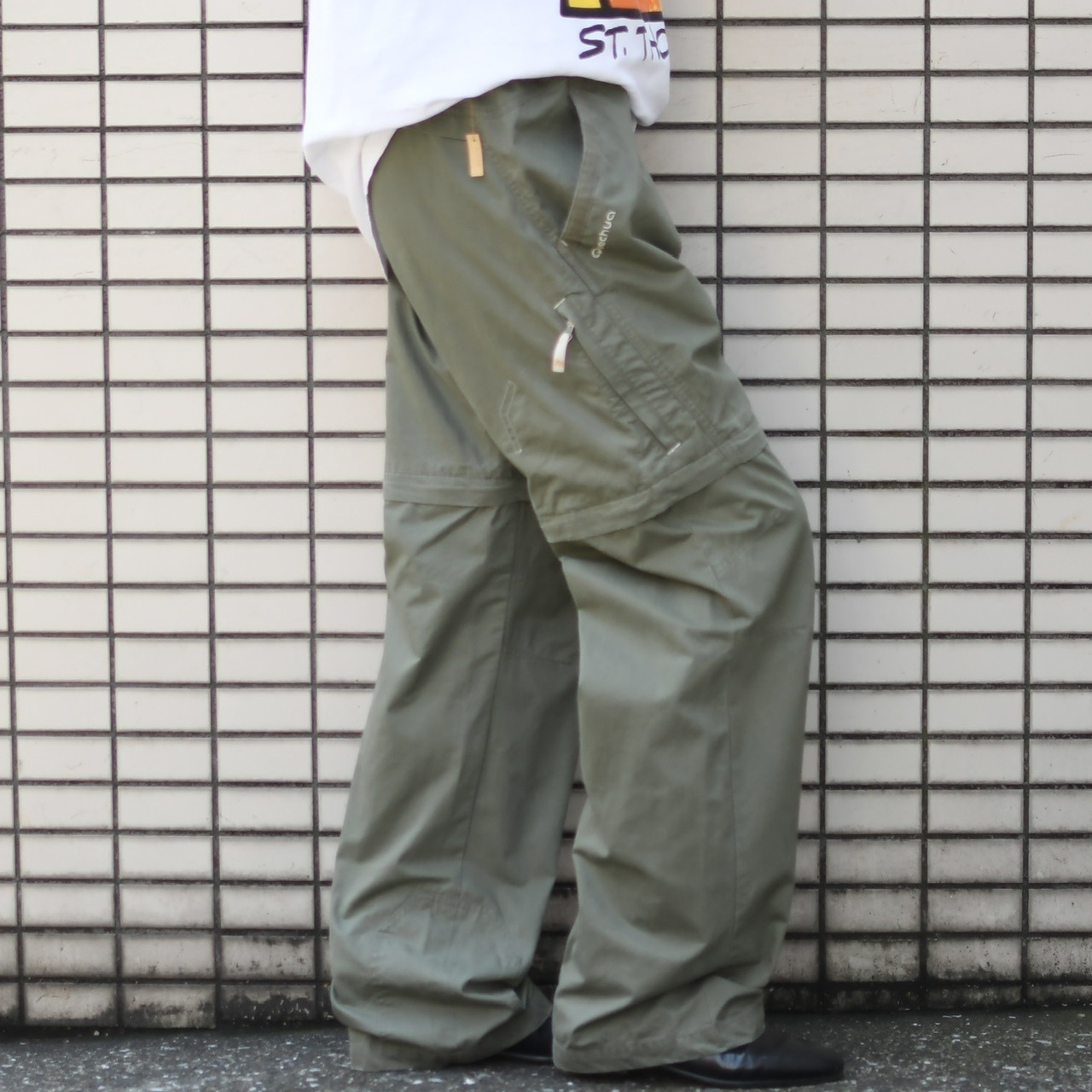 gimmick detachable cotton pants khaki
