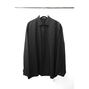 [Blanc YM] (ブランワイエム) BL-22A-WMOS Wool Mohair Open Shirt (black)