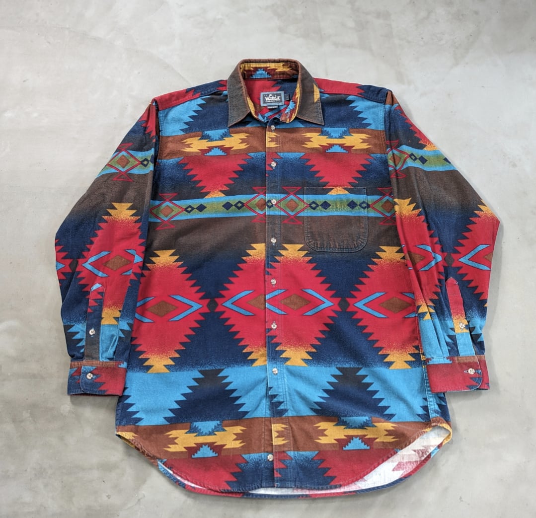 90s Woolrich Native pattern Half Coat 90s Woolrich Native Border