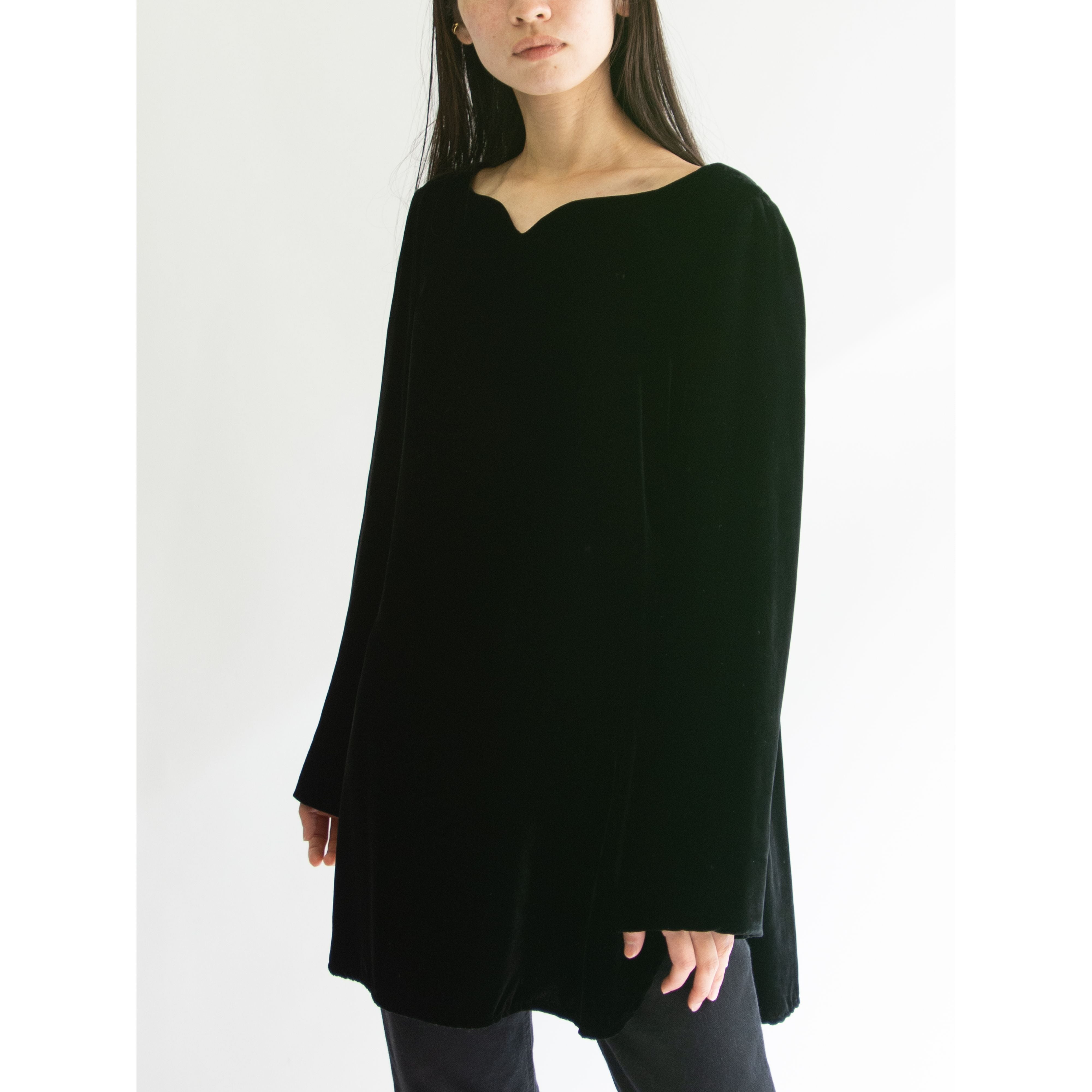 【SOCIETA MILANESE】Made in Italy 100% Viscose Velvet Pullover（イタリア製 ヴィスコース ベルベットプルオーバートップス）