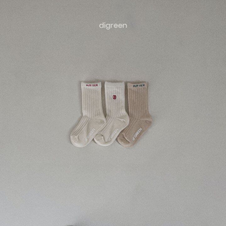 digreen socks 3足セット キッズ 靴下 韓国子供服 - レッグウェア
