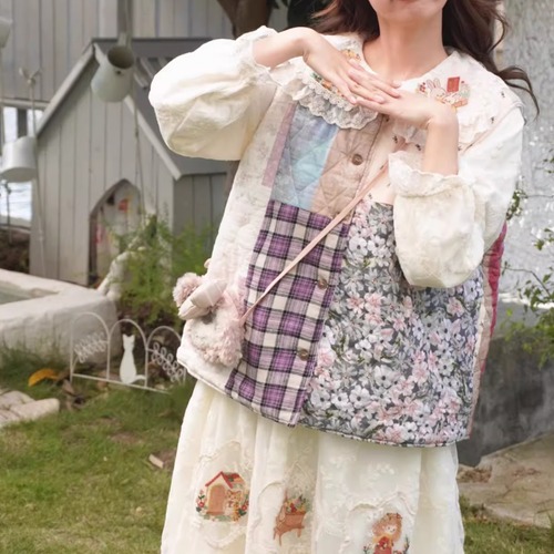 パッチワークステッチベスト ・9026