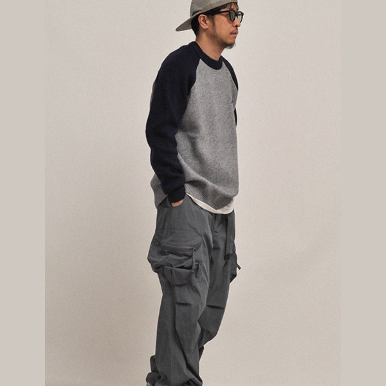 コントラスト ラグランスリーブ ニット A1766 - 8