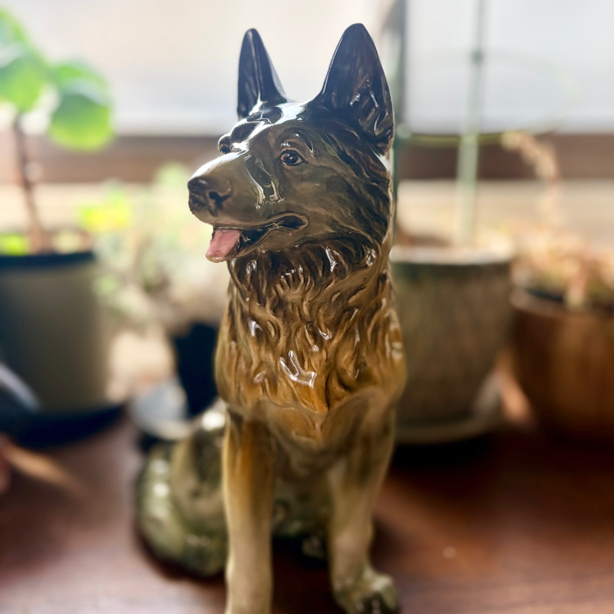 Vintage German Shepherd Dog ヴィンテージ シェパード 陶器の置物 | K