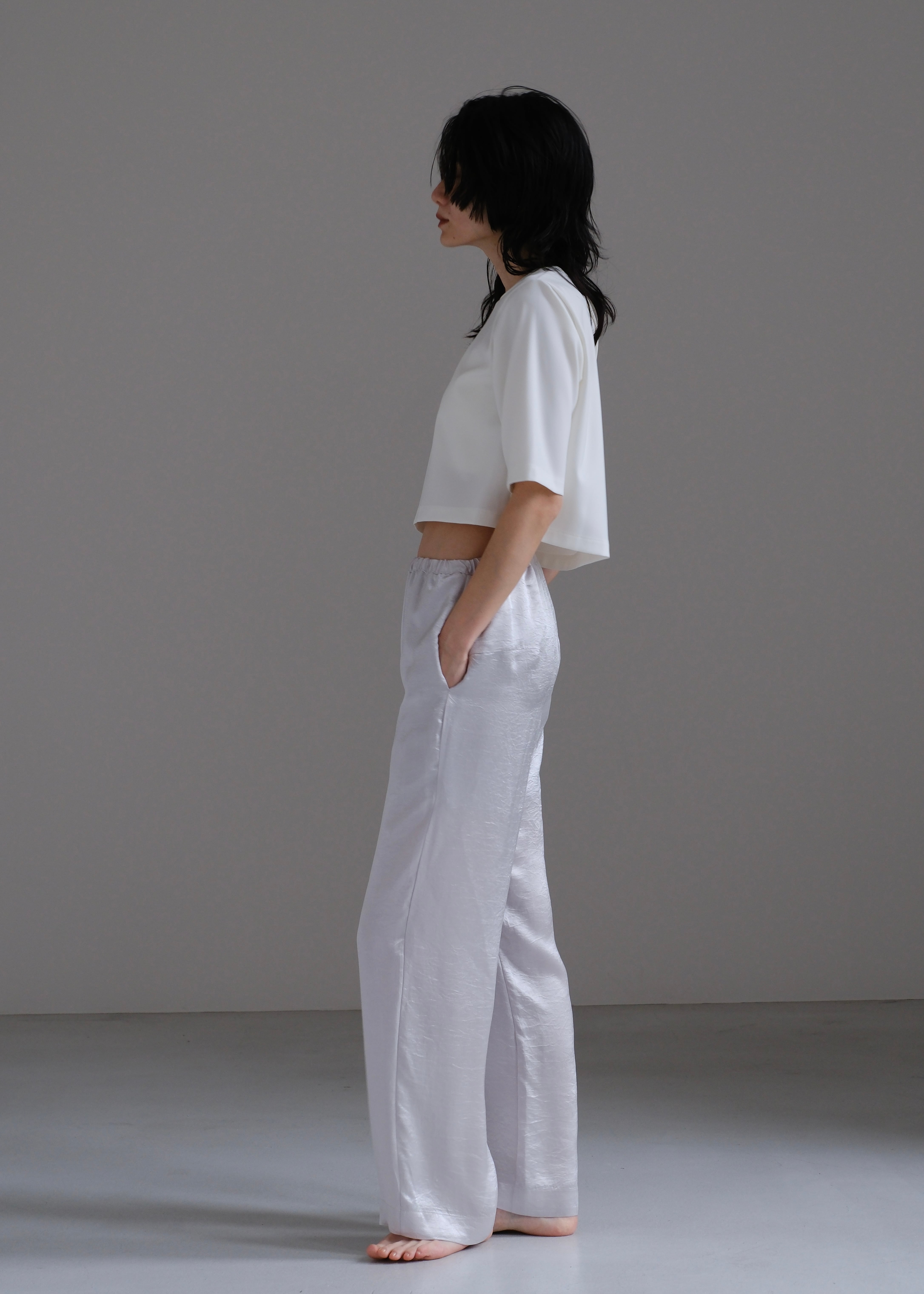wrinkle satin pants - made in Japan - | aéré