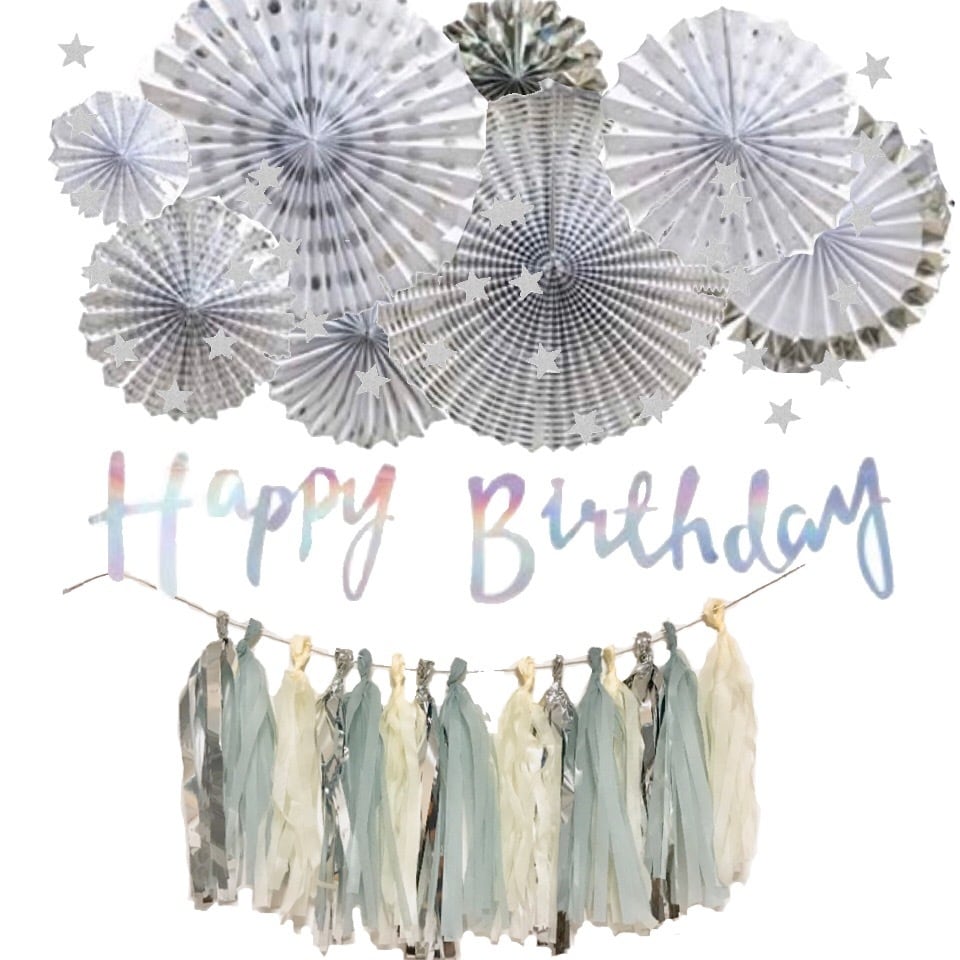 豪華! 誕生日 飾りつけ セット シルバー