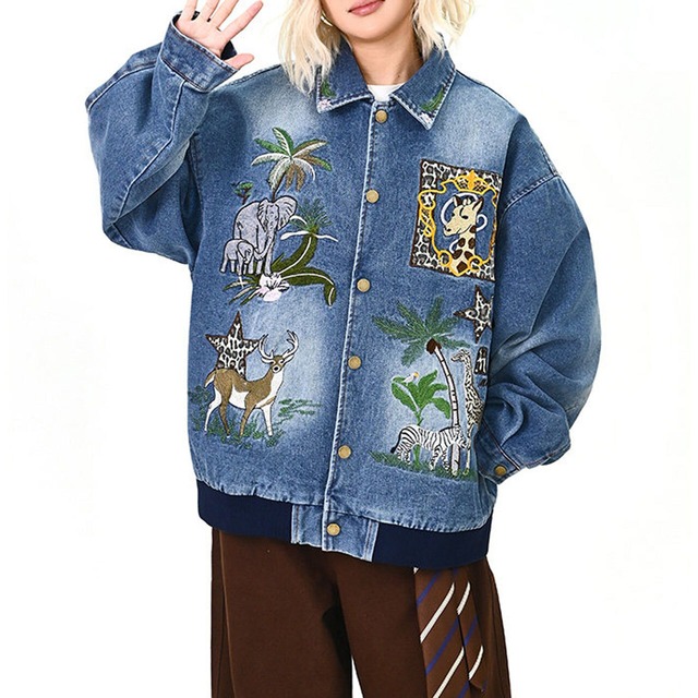 サファリエンブロイダリーデニムブルゾン   R01542