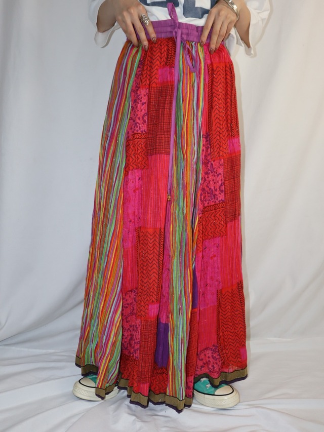 indian cotton skirt【6097】