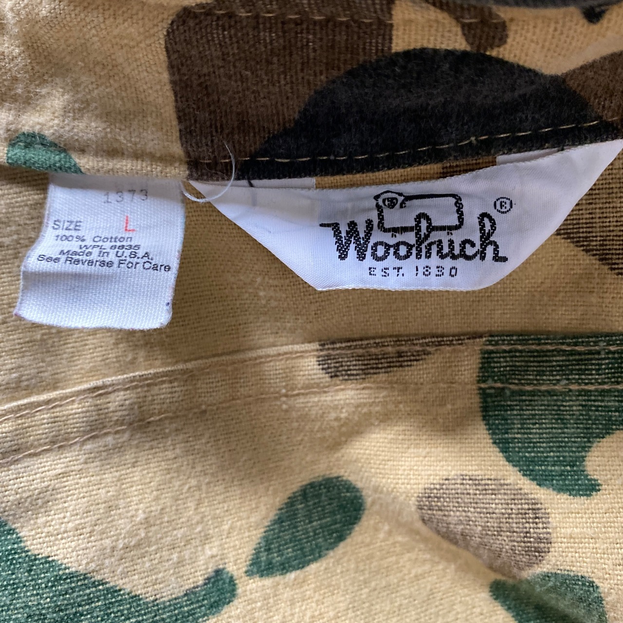 USA製 70年代 Woolrich ウールリッチ ダックハンターカモ 迷彩 長袖 