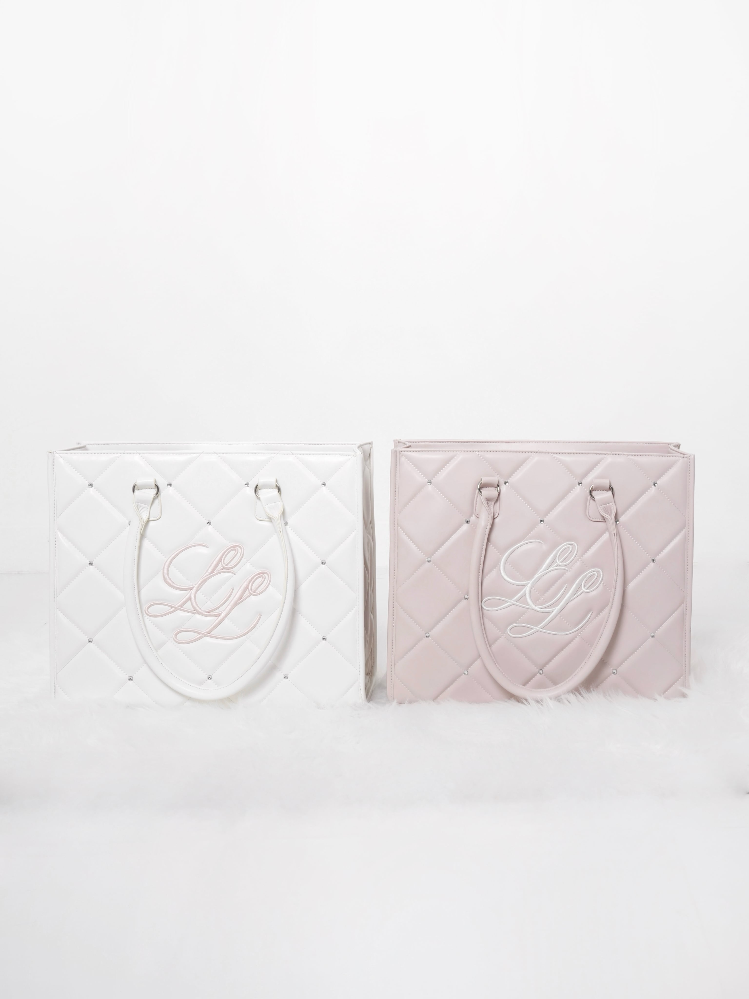 Lumignon quilting tote bag【ホワイト/ピンク】 | Lumignon