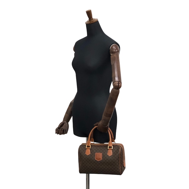 CELINE セリーヌ マカダム ハンドバッグ ブラウン トリオンフ PVC vintage ヴィンテージ オールド kavesa