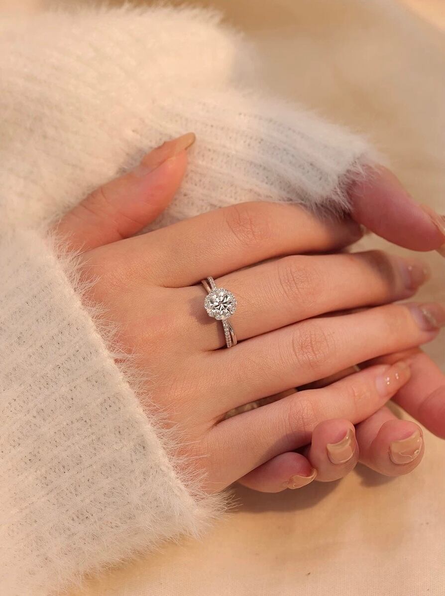 雪の結晶 モアッサナイト キラキラ 冬 1ct ゴージャス