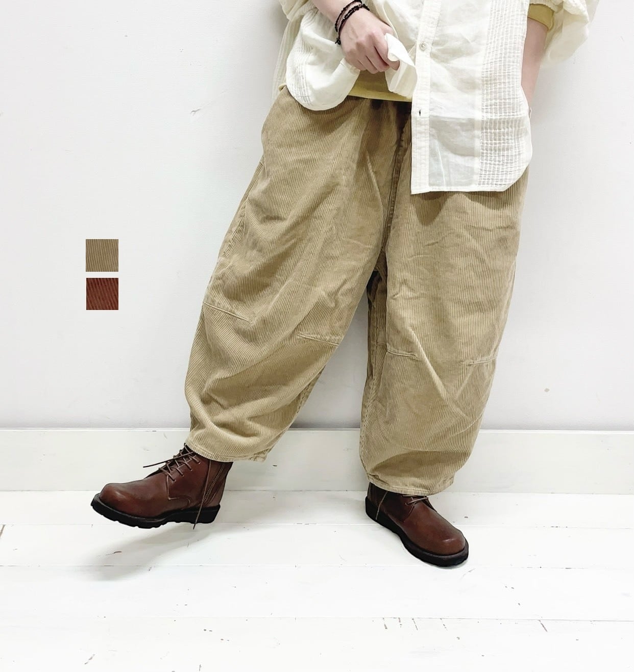 tumugu】オーガニックコットンコーデュロイティンカーパンツ / TB25405