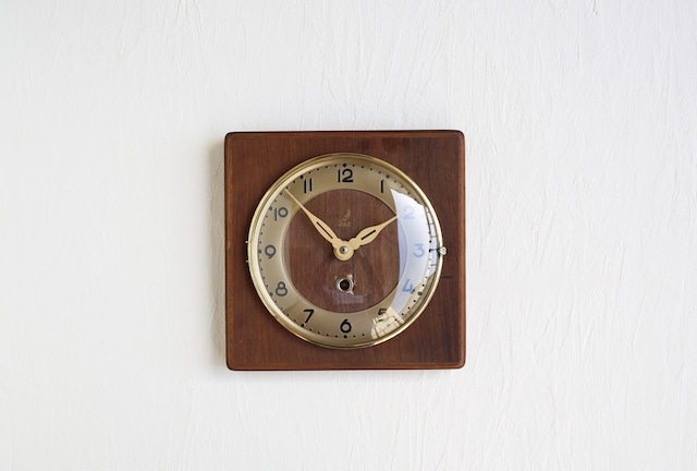 フランス アンティーク ヴィンテージ JAZ 壁掛け時計 『LIGNIC』木製（単3電池式ムーブメント） N-04333