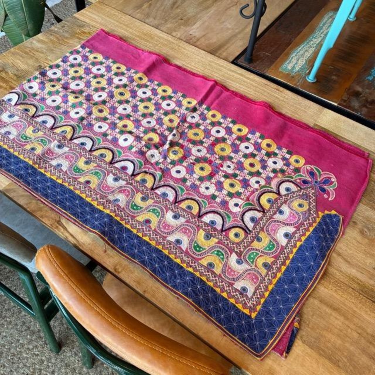 INDIA Vintage Rabari embroidered fabric 60×180cm 25000-2