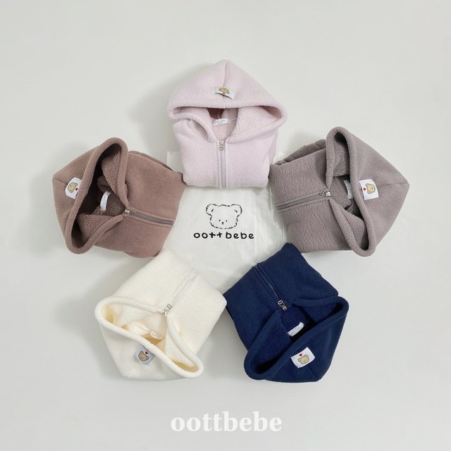 【取寄】oottbebe｜soft cloud fleece zip jacket｜ふわ雲フリースジップジャケット｜XS-XL｜kids｜25 winter