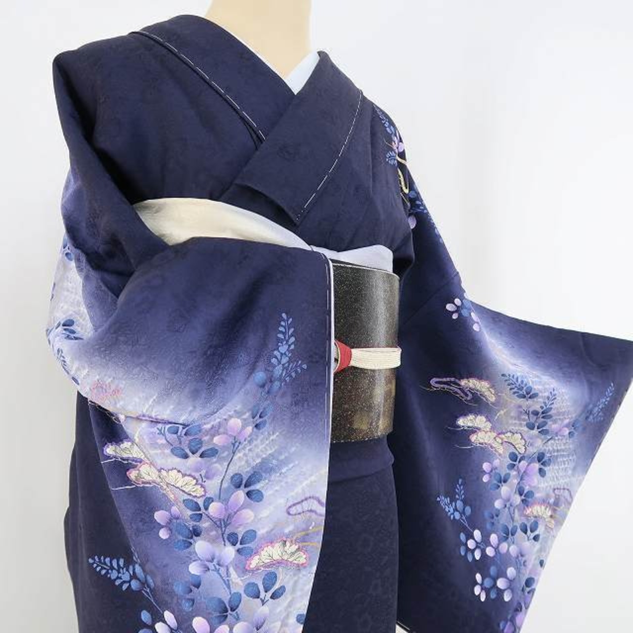 新品 翠山工房 落款 絞り 着物“花の雫に心高めて今をときめく時のひと 