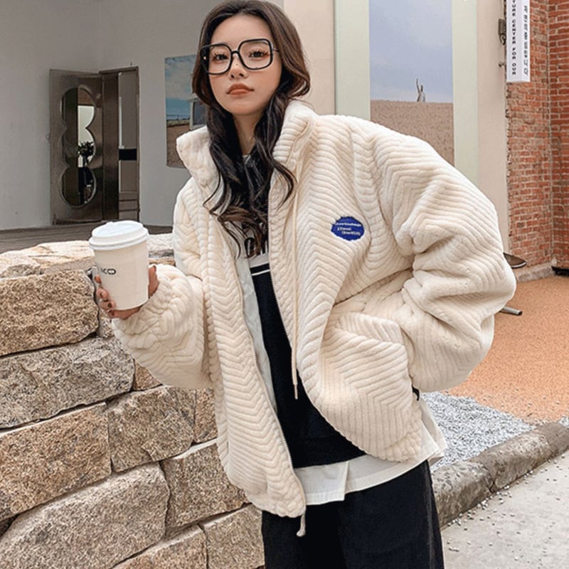 六只象シリーズ】☆アウター☆ コート もふもふ 可愛い 厚て ゆったり  