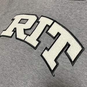 【JANSPORT】カレッジロゴ RIT 刺繍 アーチロゴ ロチェスター工科大学  パーカー プルオーバー スウェット フーディー hoodie M グレー ジャンスポ ーツ us古着