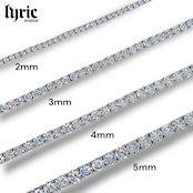 3mm stainless steel 316L tennis necklace silver