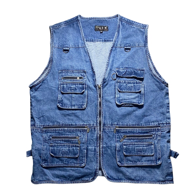 old denim utility vest