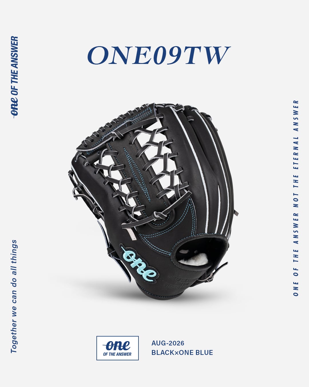 【高校野球対応| ONE09TW| 硬式用グラブ | 左投げ用 | ワッペンラベル】