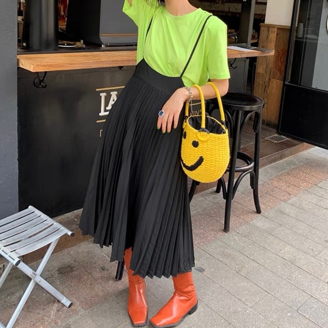 ストラップ付きプリーツスカート_ FLM0044