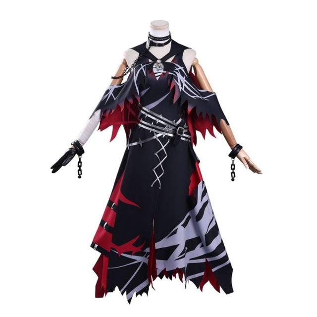 軍服魔法少女コスチューム ダーク系ブラック×レッド衣装