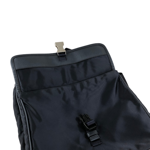 PRADA プラダ ショルダーバッグ ネイビー ロゴ フロントバックル ナイロン vintage ヴィンテージ オールド eiigp4
