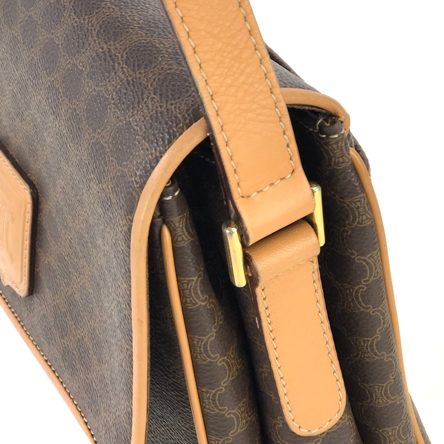 CELINE セリーヌ マカダム ブラゾン型押し PVC×レザー フロントライン