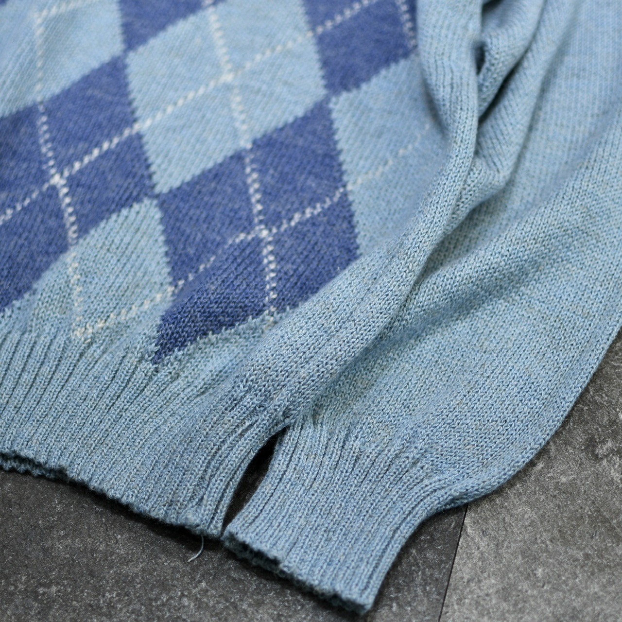 linen blend argyle knit