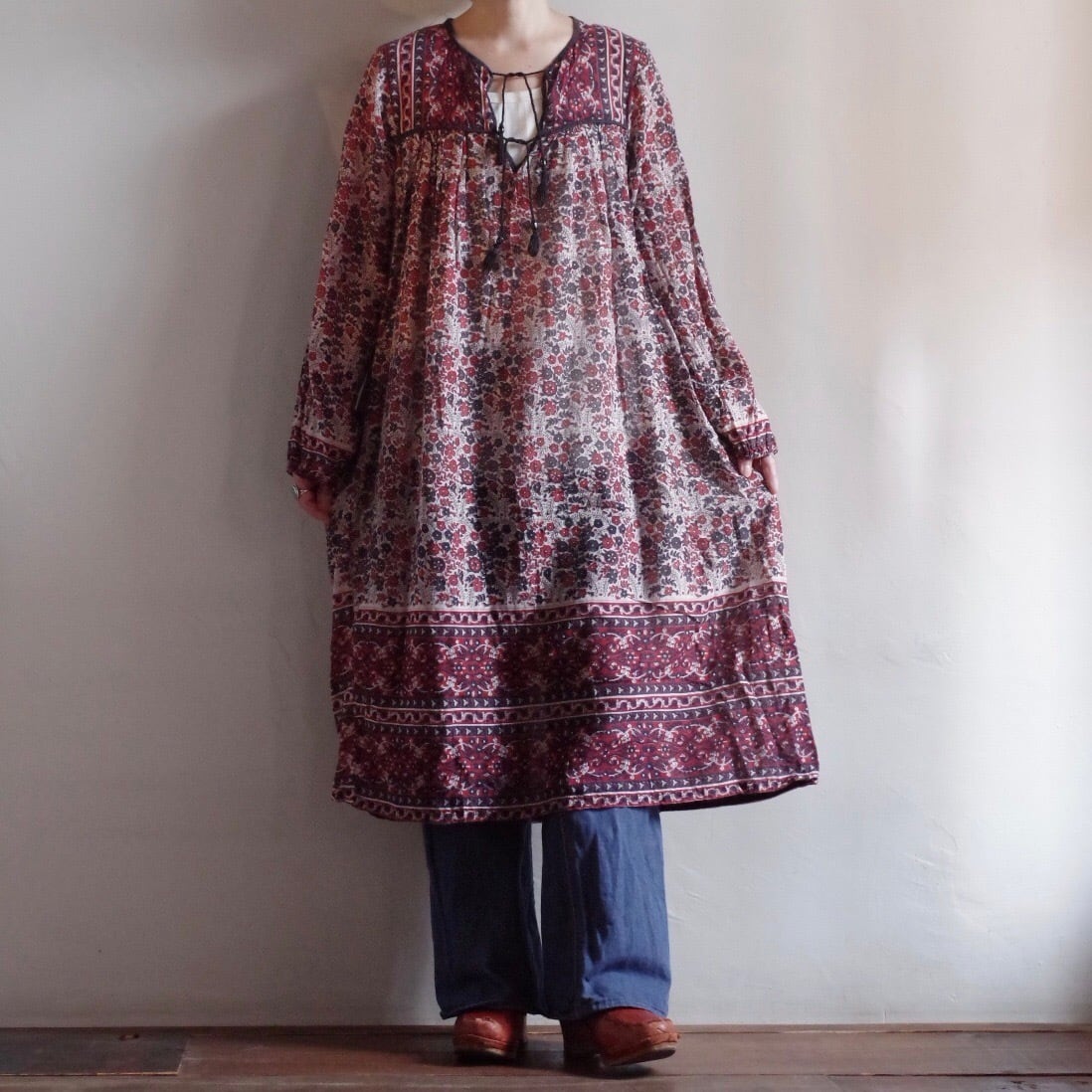 内祝い ワンピース ワンピース Vintage Hooked インド綿 Odoroki No