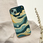 受注生産 iPhoneケース 月と惑星の波状コスモス｜宇宙アート STAR014D