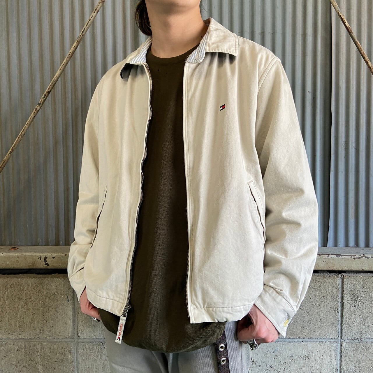 TOMMY HILFIGER トミーヒルフィガー スイングトップ メンズM 古着 