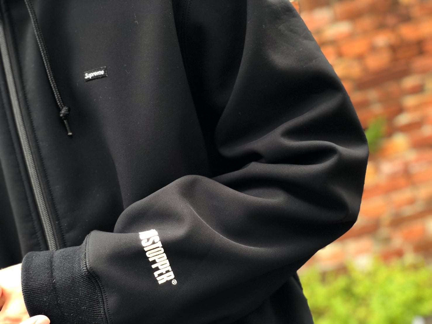 Supreme 19AW WINDSTOPPER ZIP UP HOODED SWEATSHIRT BLACK XL 