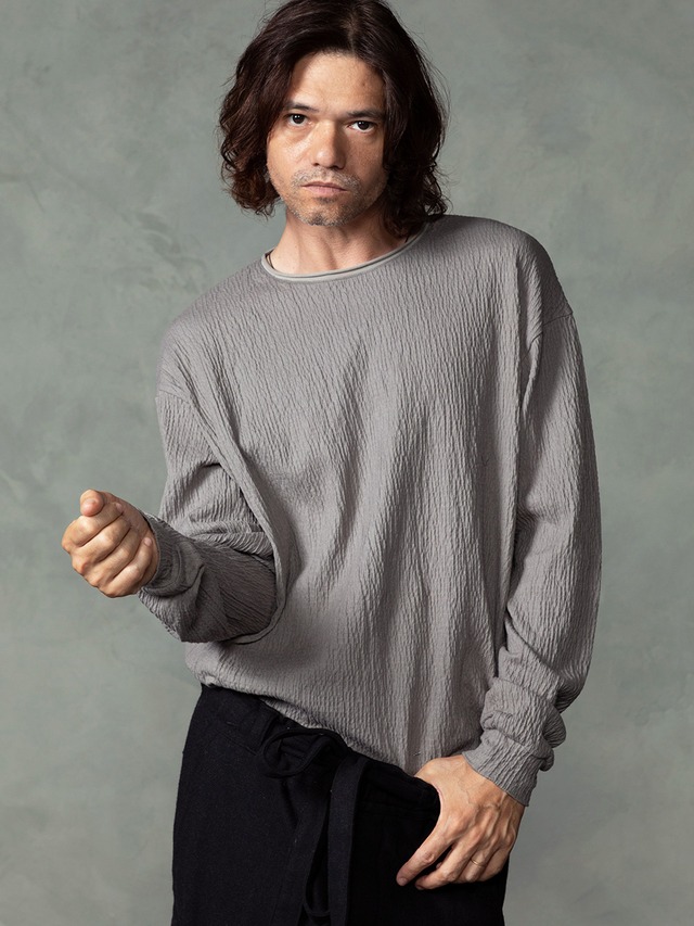EGO TRIPPING (エゴトリッピング) GRAIN TEE ロングスリーブTEE / GRAY 666751-03