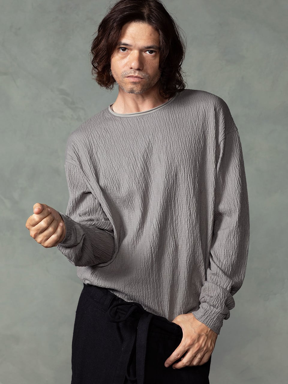 EGO TRIPPING (エゴトリッピング) GRAIN TEE ロングスリーブTEE / GRAY 666751-03