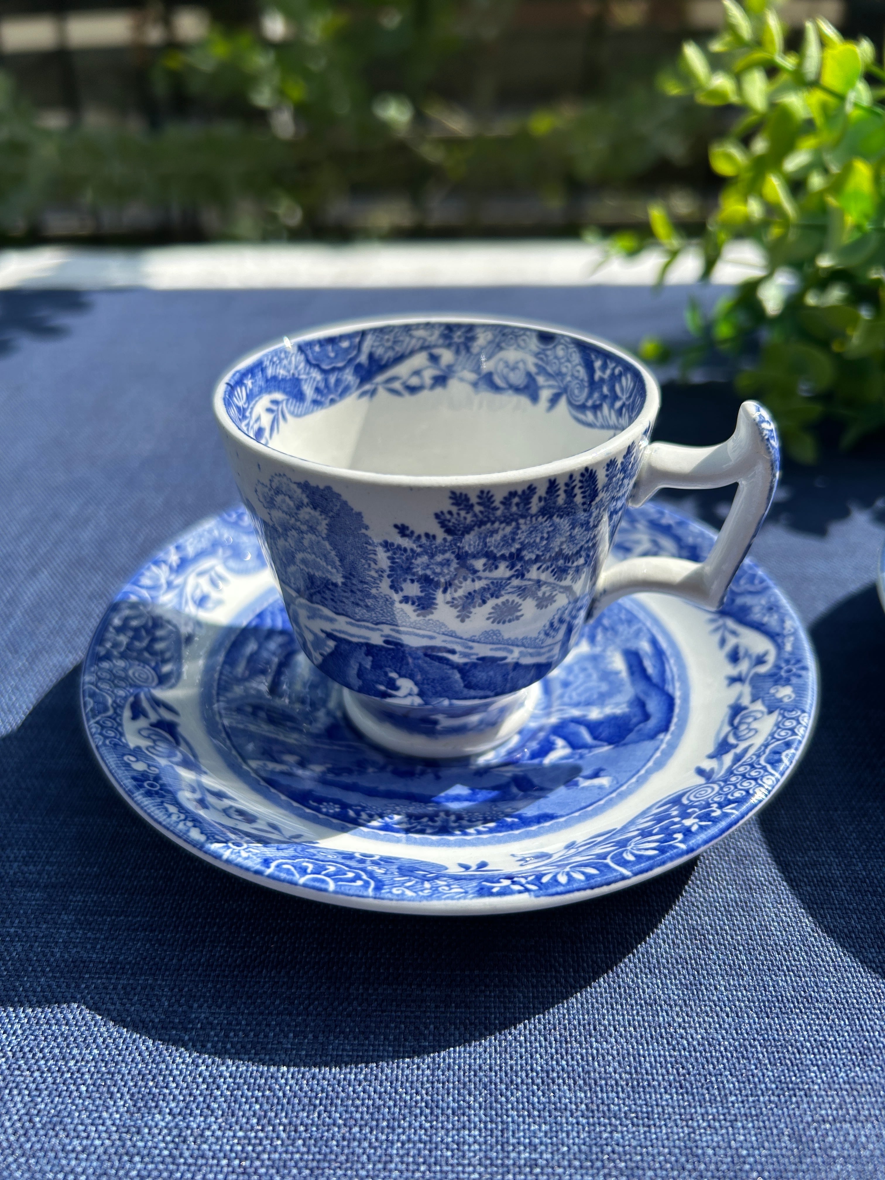 SPODE社　ブルーイタリアン　デミタスカップアンドソーサー（Copeland期）