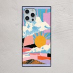 受注生産 iPhoneケース 夕焼け山並みコラージュ｜レトロ風景 ZINE019A