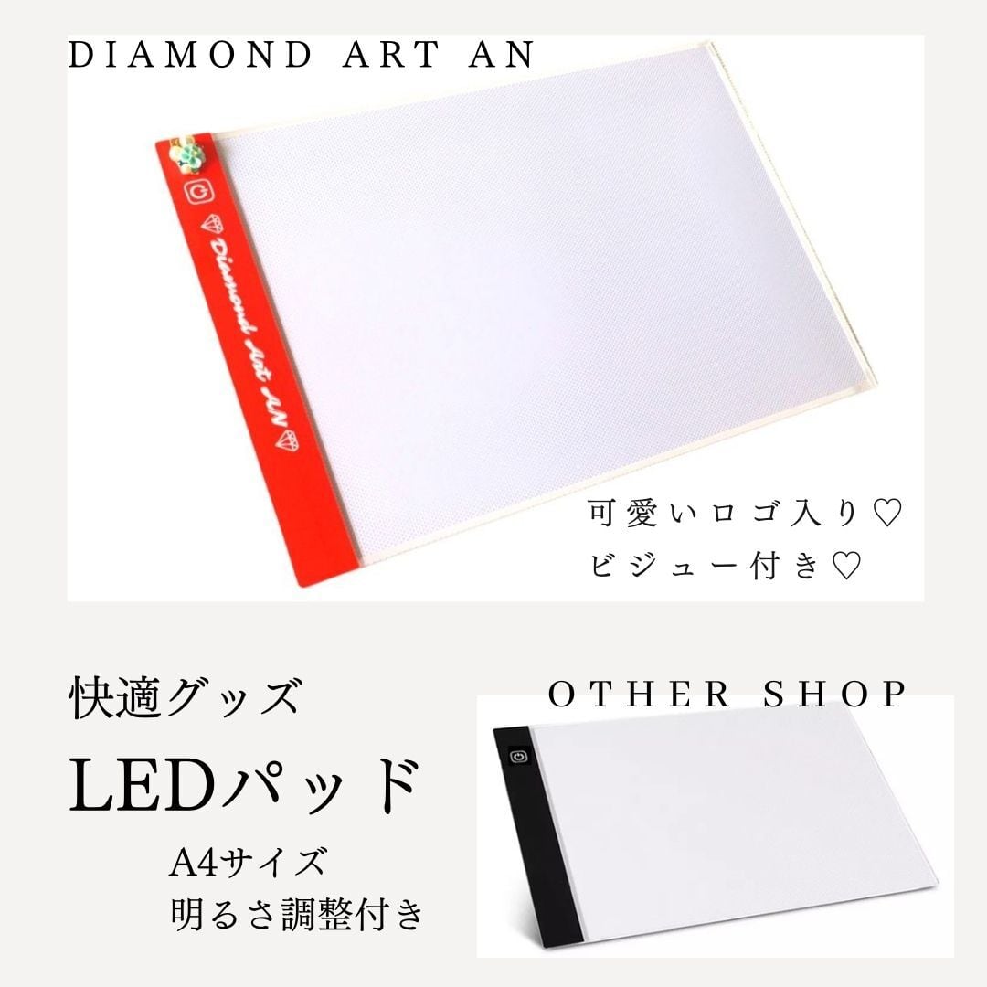 LEDパッド トレース台 A4サイズ ダイヤモンドアート 写し絵 ビーズ