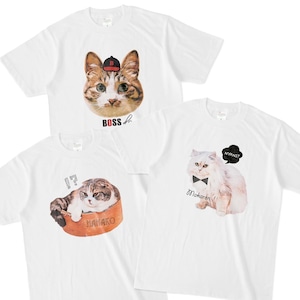 猫さん写真で作るＴシャツ☆イラストVer.（猫 ネコ ねこ 愛猫写真で♪）