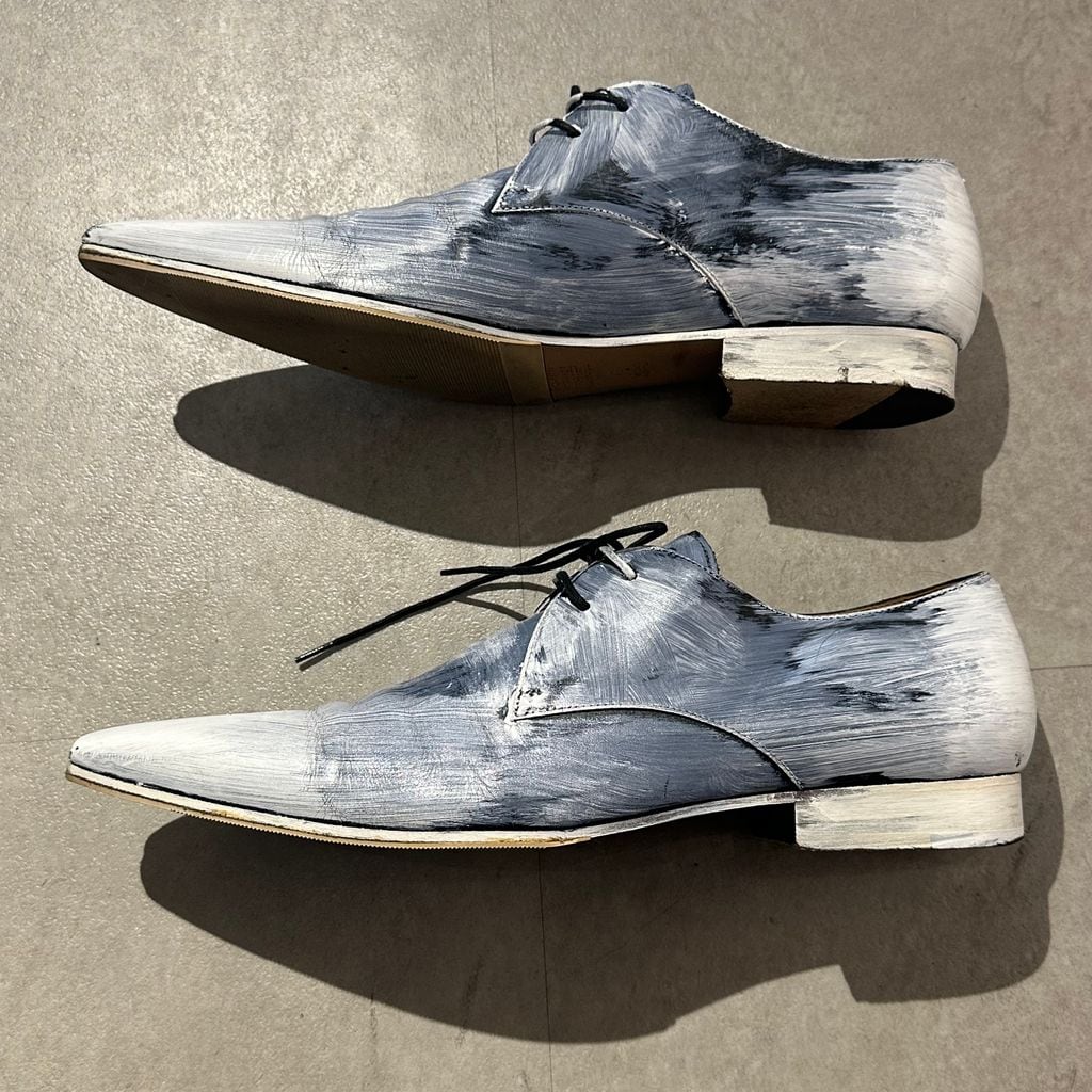 ドレスシューズ サイズ42 マルジェラ　ss aw ペンキ　シューズ Maison Margiela メゾンマルジェラ 21SS Leather Dress Shoes ペンキ